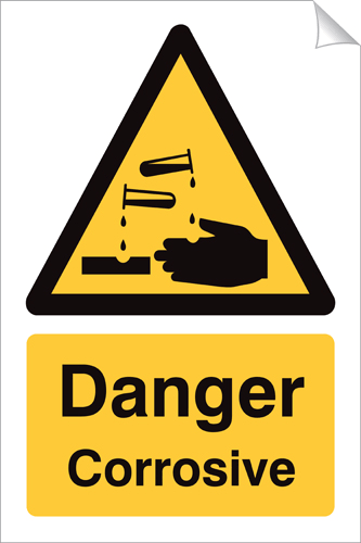 Danger Corrosive 240 x 360mm Sticker Danger Corrosive 240 x 360mm Sticker - Safety Awareness Essential
