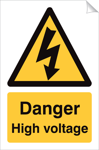Danger High Voltage 240 x 360mm Sticker Danger High Voltage 240 x 360mm Sticker - Safety Reminder