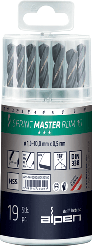 ALPEN HSS Sprint Master Drill Set Metric 19pce ALPEN HSS Sprint Master Drill Set Metric 19pce