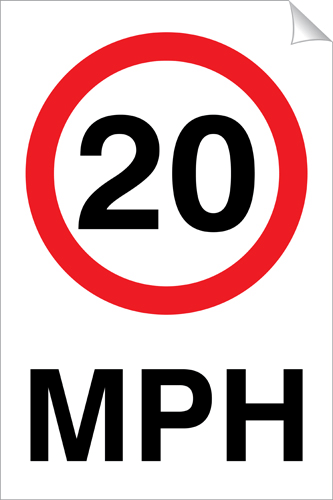 20 MPH 240 x 360mm Sticker 20 MPH 240 x 360mm Sticker - High-Visibility Decal