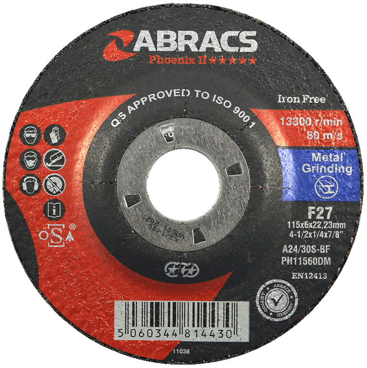 Depressed Centre Metal Grinding Disc 115x6x22mm Depressed Centre Metal Grinding Disc 115x6x22mm