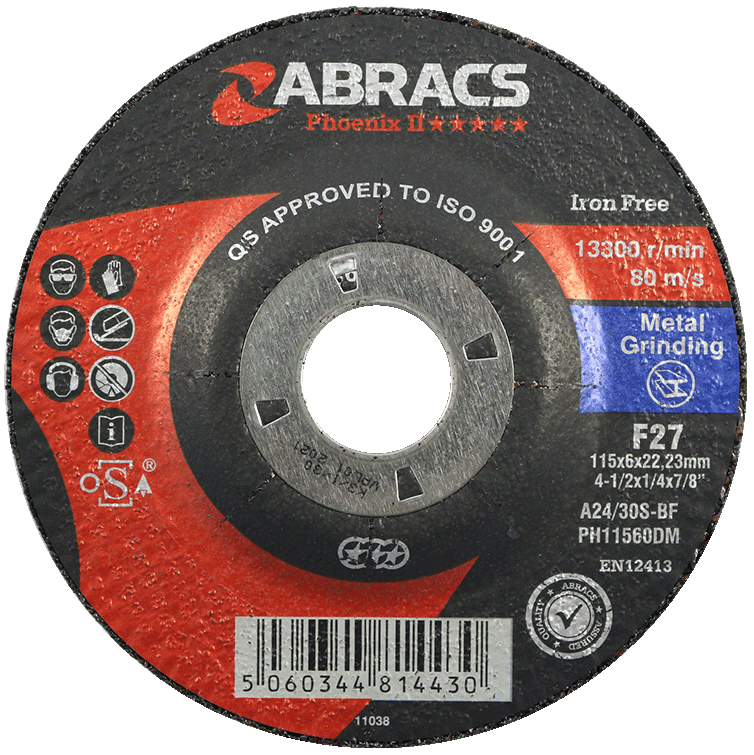 Depressed Centre Metal Grinding Disc 115x6x22mm Depressed Centre Metal Grinding Disc 115x6x22mm