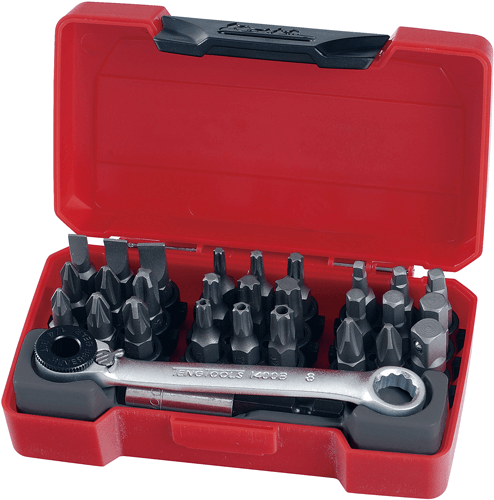 TENG 1/4 Hex Bit Set w/Rtcht-Spnr 29-pce TENG 1/4 Hex Bit Set w/Rtcht-Spnr 29-pce