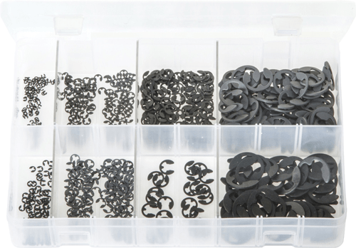 725pc E Retaining Clips Set - Assorted Sizes 1.5–15mm 725pc E Retaining Clips Set 1.5–15mm Assorted Box