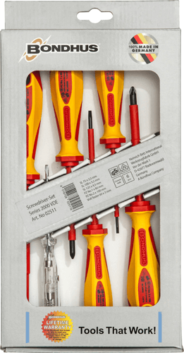 BONDHUS VDE Screwdriver Set 6 Pc BONDHUS VDE Screwdriver Set 6 Pc