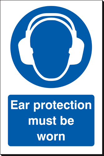 Ear Protection Must Be Worn 240 x 360mm Sign Ear Protection Must Be Worn 240 x 360mm Sign