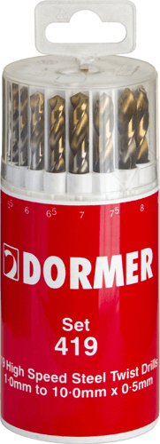 DORMER A002 HSS Drill Set Metric 19pce DORMER A002 HSS Drill Set Metric 19pce