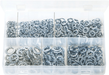 Assorted Lock Washers Serrated Internal 800 Pc Assorted Lock Washers Serrated Internal 800 Pc