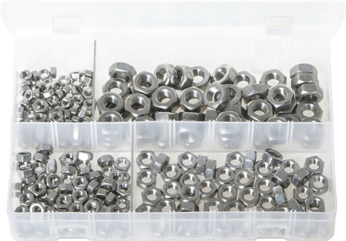 Assorted Nuts A2 Stainless Steel 250 Pc Nuts A2 Stainless Steel: Durable and Corrosion-Resistant Fasteners