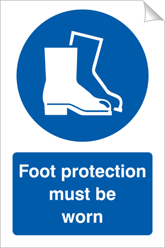 Foot Protection Must Be Worn 240 x 360mm Sticker Foot Protection Must Be Worn 240 x 360mm Sticker - Durable