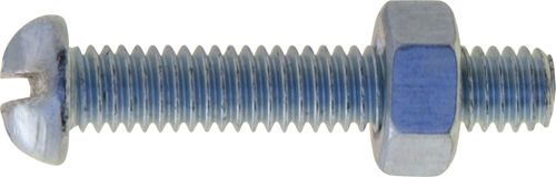 Machine Screws Pan Slot W/Nut 2BA x 1