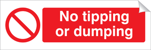 No Tipping or Dumping 120 x 360mm Sticker