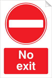 No Exit 240 x 360mm Sticker