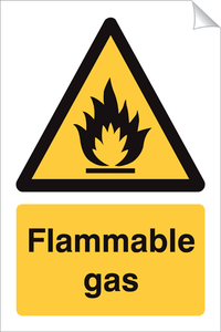 Flammable Gas 240 x 360mm Sticker