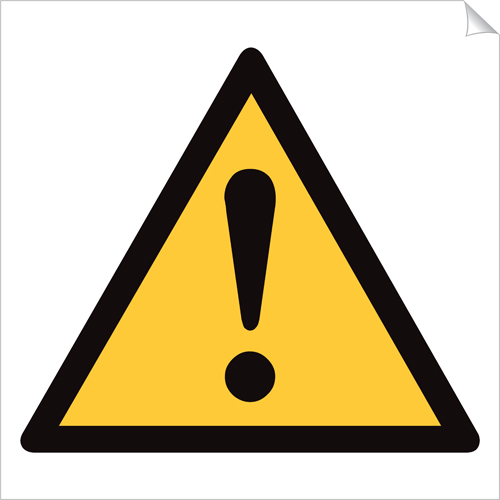 ! (Warning Triangle) 360 x 350mm Sticker