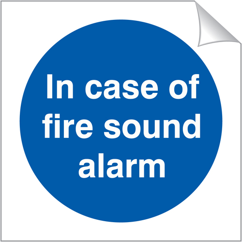 In Case Of Fire Sound Alarm 120 x 120mm Sticker
