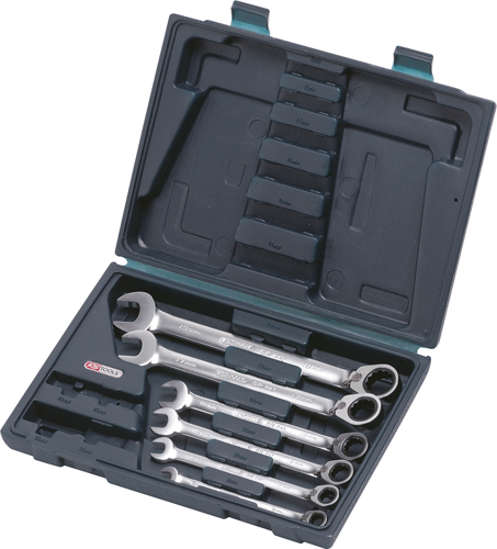 KS Ratcheting Combi Spanner Set 6-Pce