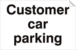 Customer Car Parking 240 x 360mm Sticker