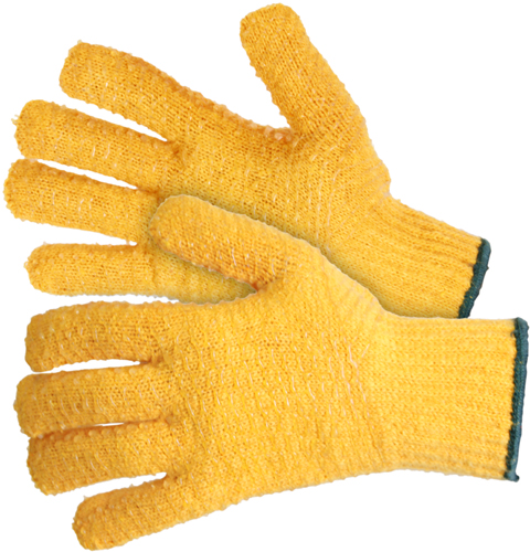 Yellow Kriss-Kross Gripper Gloves