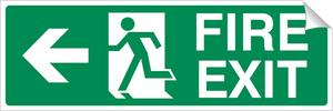 Left Arrow - Fire Exit 120 x 360mm Sticker