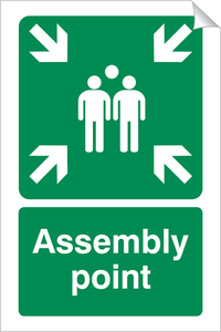 Assembly Point 240 x 360mm Sticker