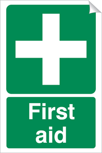 First Aid 240 x 360mm Sticker