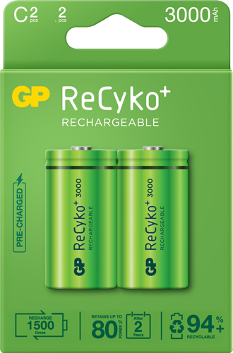 GP ReCyko+ Rechargeable Batteries C