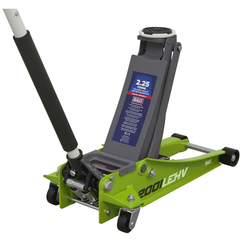Trolley Jack 2.25 Tonne Low Profile Rocket Lift Hi-Vis Green