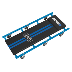 36" Deluxe American-Style Creeper with Steel Frame & 6 Wheels - Blue