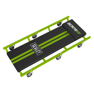 36" Deluxe American-Style Creeper with Steel Frame & 6 Wheels - Hi-Vis Green