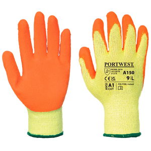 Latex Palm Coated Grip Gloves- Orange XL