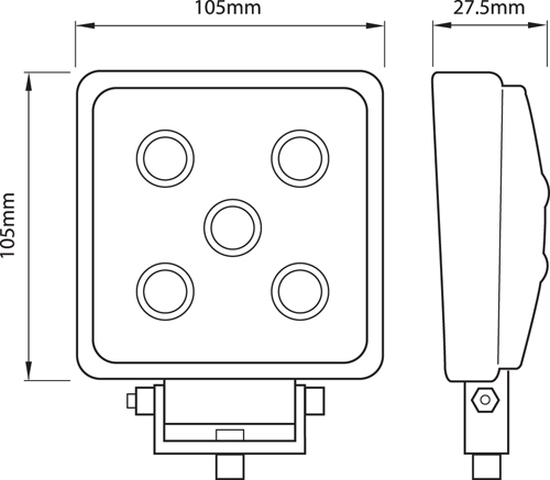 RING 15W Square LED W/Lamp Thermo - Bolt